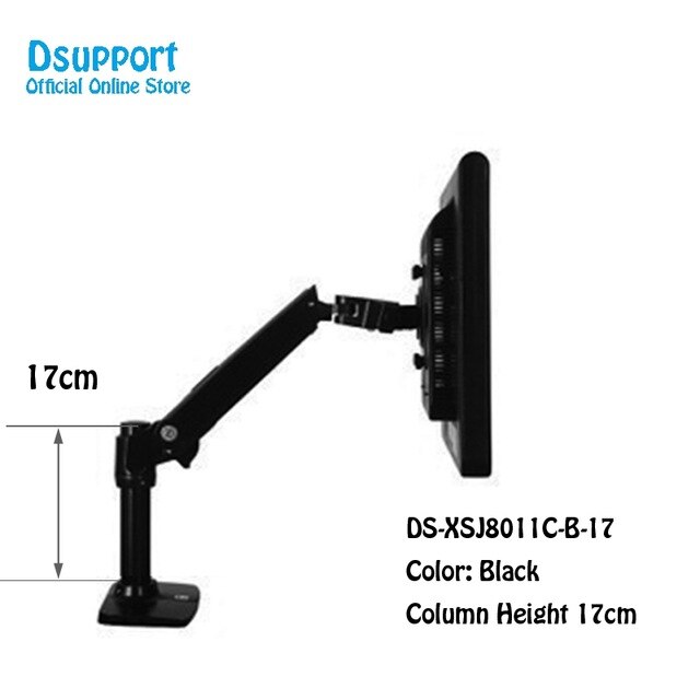 Desktop Mechanical Spring Full Motion 17-32inch Monitor Holder Mount Arm Aluminum Monitor Support Max.Loading 10kgs: DS-8011-Black