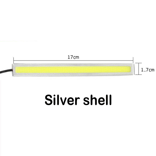 2 stks Waterdichte 17 cm COB DRL LED Parkeer LED DRL Dagrijverlichting Auto Lamp Voor Universal Auto lichtbron: Geel / Zilver