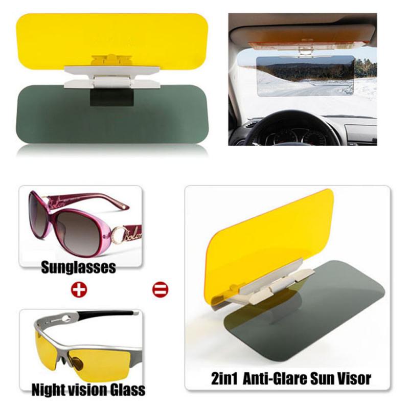 Draagbare 2 In 1 Auto Anti-Glare Anti-Dazzling Dag Nacht Rijden Zonneklep Vision Goggles Nachtzicht spiegel Interieur Accessoires