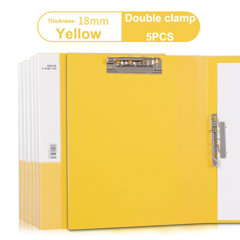 5pcs A4 Double Board Folder Strong Clip File Folder Board, Paging Book Clip Storage Box, Student Board Folder Office Supplies
