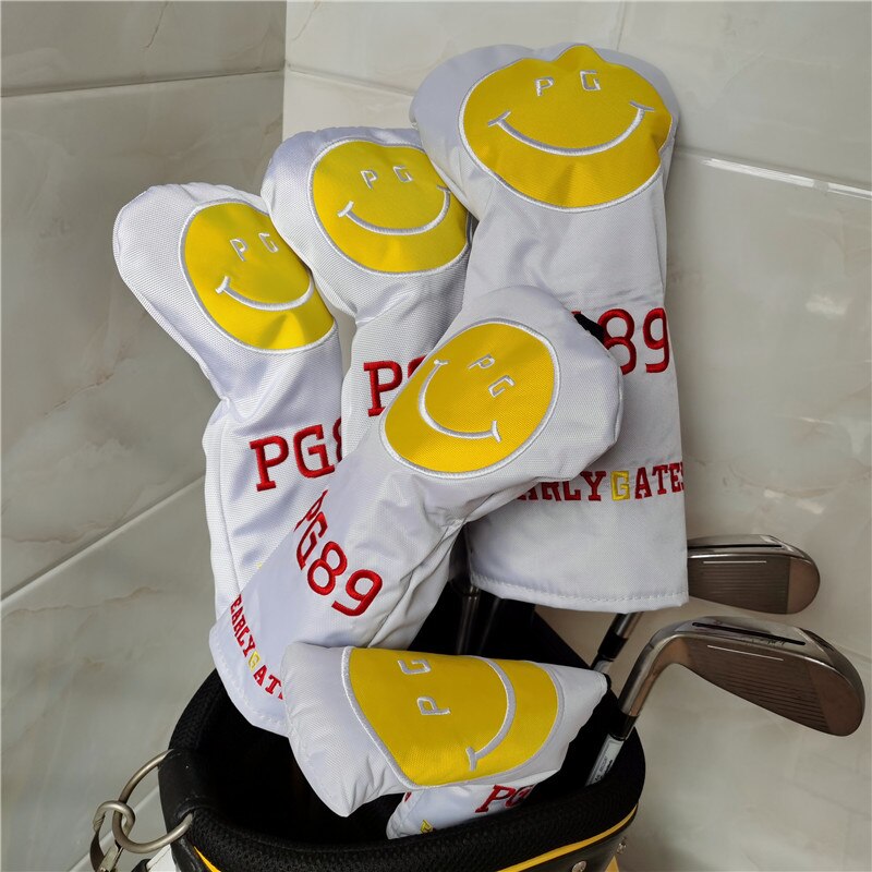 Pearly Gates Golf Driver Fairway Woods Headcovers PG89 Smilling Gezicht Nylon Golf Hybrid Putter Covers Voor Clubs Set Voor Mannen vrouwen