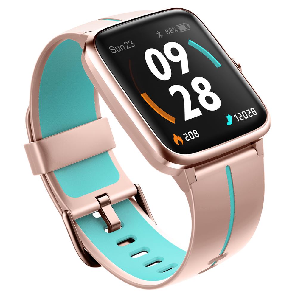 Ulefone montre GPS Smartwatch intégré GPS 5ATM bande étanche surveillance du sommeil de la fréquence cardiaque pour Android IOS montre intelligente: Pink Blue