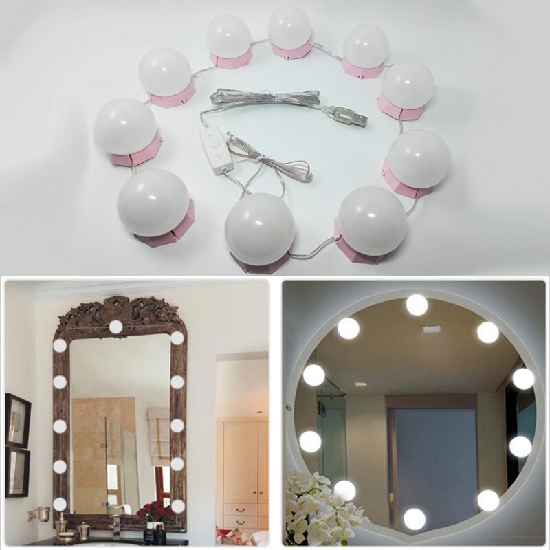 Makeup light Illuminated makeup mirror with led light USB Charging Port Cosmetic Lighted Bulb Profession Makeup light D42