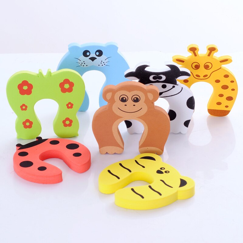 3pcs Child Kids Safety Animal Door Clamp Pinch Hand Security Stopper EVA C Shape Clamp Pinch Hand Cute Cartoon Anti-pinch Tool
