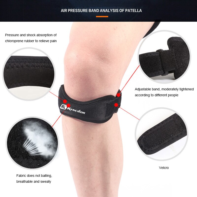 Zachte brace kniebeschermer riem verstelbare ademende patellapeesband bescherming ondersteuningspad whshopping