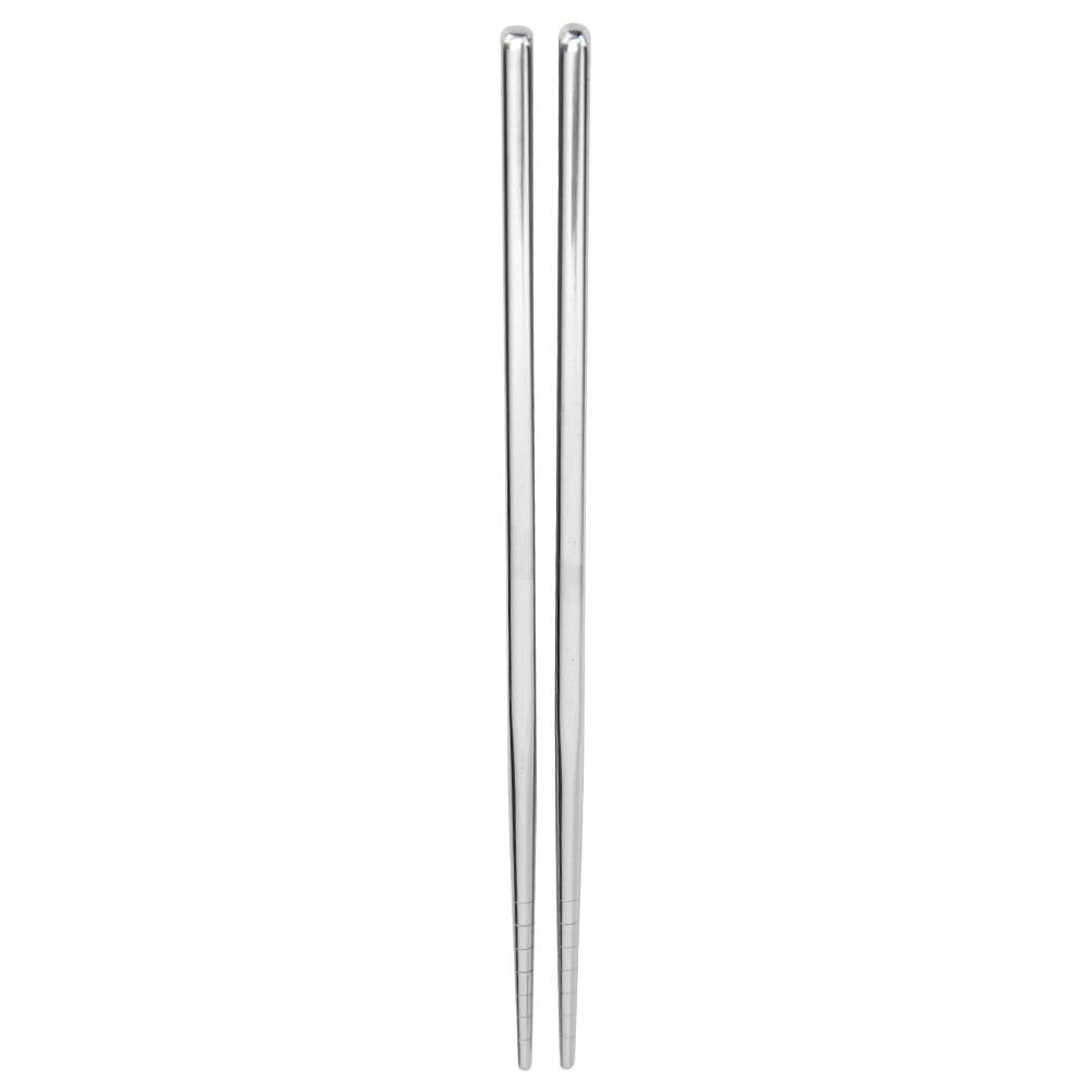 1 Paar Rvs Metalen Eetstokjes Antislip Rvs Chop Sticks Set Herbruikbare Voedsel Sticks Milieuvriendelijke Servies: Zilver