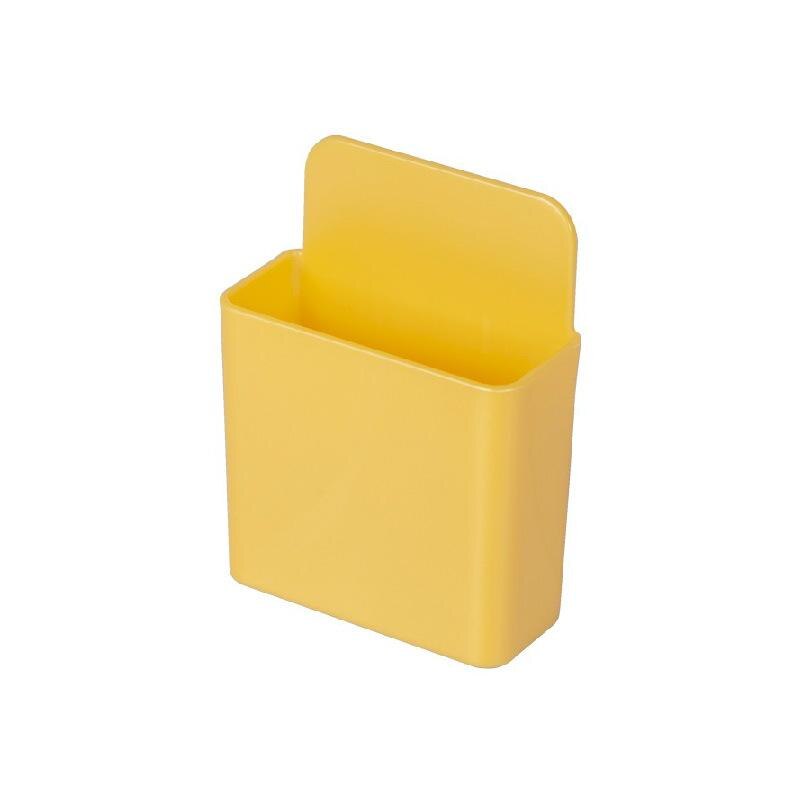 Opbergdoos afstandsbediening airconditioner opbergdoos mobiele telefoon stekker houder standaard container 1 stuk wandgemonteerde organizer: Geel klein