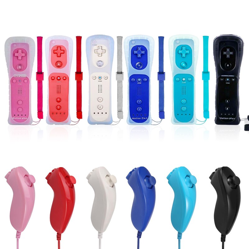 Mando inalámbrico con Bluetooth para Nintendo Wii /Wii U, 2 en 1, con Nunchuk, Motion Plus opcional