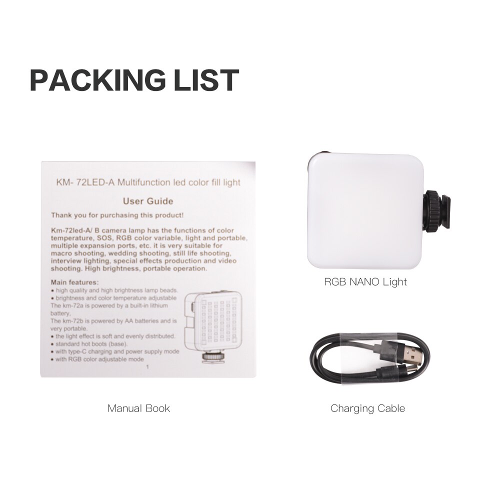 RGB NANO 6W Mini LED RGB Video Light With Magnet for Studio Vlogging tiktok