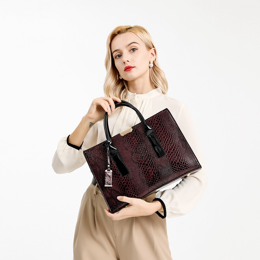 Bolso de piel sintética de para mujer, 3 piezas, bandolera de , informal