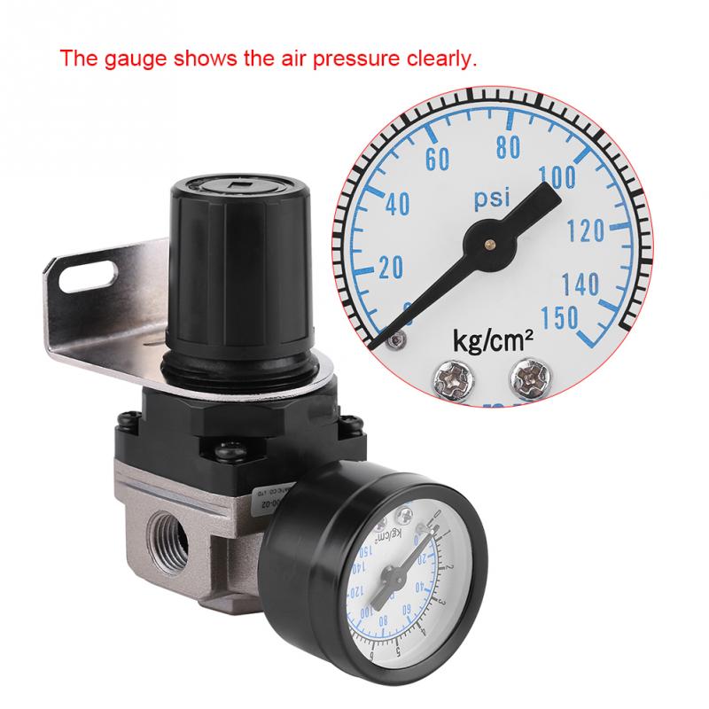 Pneumatisk regulator justerbar lufttrykk kompressor kontroll ventilmåler  g1/4 tilkobling god