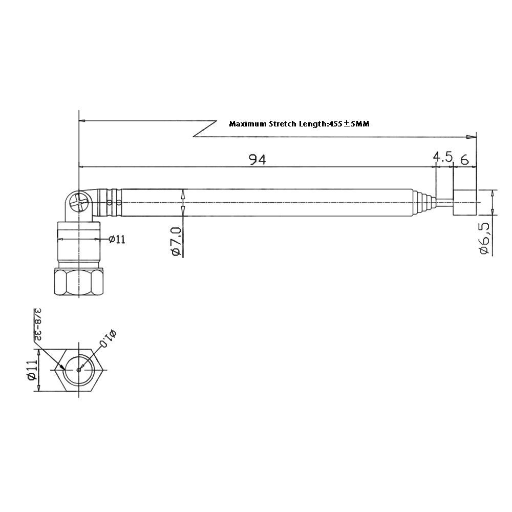 6981-F Vervanging Antenne Dab Radio Antenne 7 Secties Digitale Radio Telescopische Antenne
