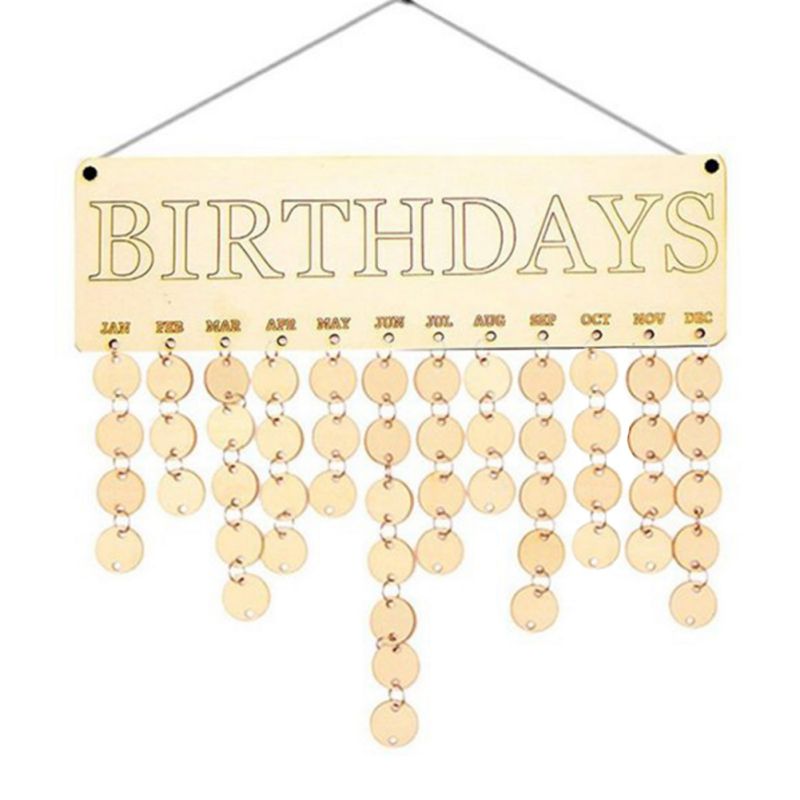 Birthday Family Birthday Board Reminder Wall Wooden Calendar Listing Home Decoration: A5
