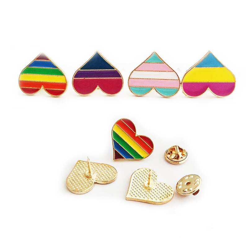 1PC Liebe Ist Liebe Regenbogen Herz LGBT Stolz Tasten Geschmack Abzeichen Homosexuell Lesben Symbol Stift Liebe Ist Gleich DIY näHenne Zubehör