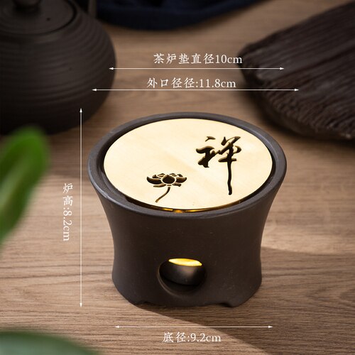 Japanischen Kerze Heizung Basis Tee Wärmer Kung-Fu Tee Zeremonie Keramik Gekocht Blume Tee Heizung Tee Topf Wärmer Isolierung Basis: 04