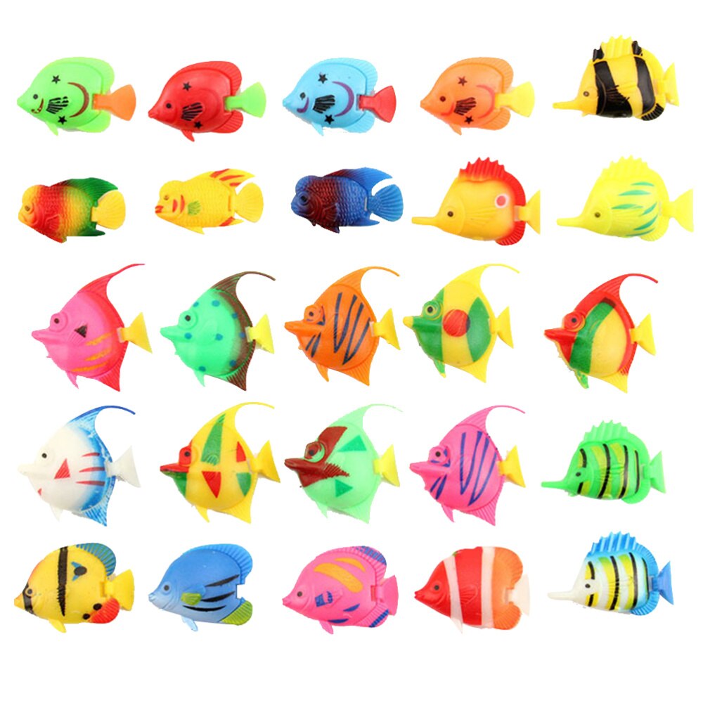 25pcs Aquarium Fish Ornament Fish Tank Landscape Artificial Fish Plastic Fish Decor (Random Style)