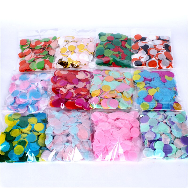 10g/pack 2.5cm Round Tissue Paper Confetti Mix Color For Birthday Party Wedding Decoration Clear Bubble Balloons Filler Confetti