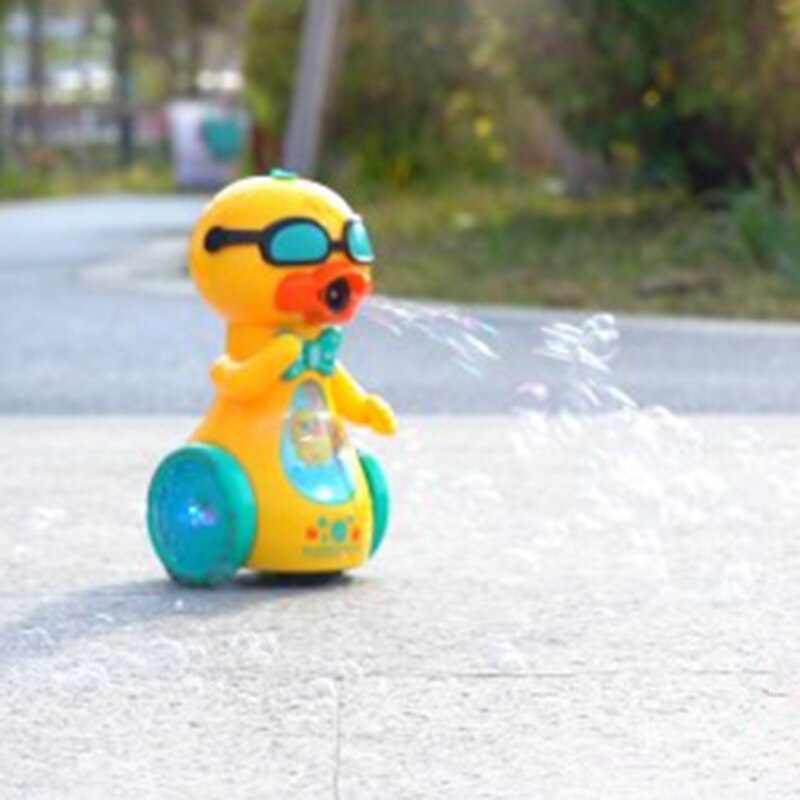 Elektrische Eend Bubble Machine Spuiten Muziek Verlichting Speelgoed Automatische Bubble Blower P31C