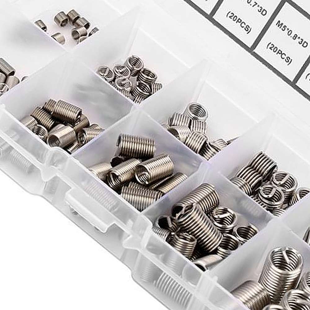 150pcs Stainless Steel Thread Repair Insert Kit M3 M4 M5 M6 M8 Wire Braces Bushing Screws Sleeve Threaded Sheath