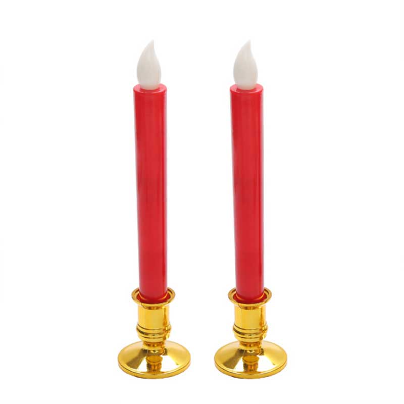 12 Pieces Beige/Yellow/Red Church LED Candles,Battery Operated Flameless Flickering Candle Light For Wedding