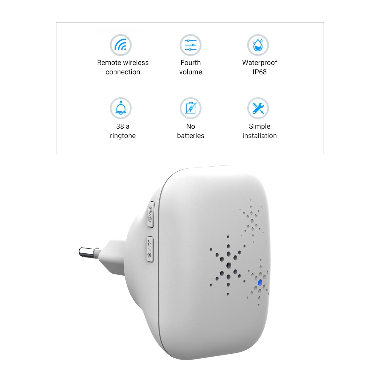 Wireless Doorbell No Battery Required Waterproof Self-Powered Smart Door Bell Home Cordless Ring Dong Chime Timbre Calling