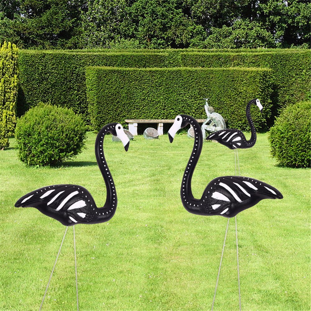 Black Skeleton Yard Flamingo Halloween Plastic Flamingo Gazon Decor Ornamenten Zombie Gazon Ornament