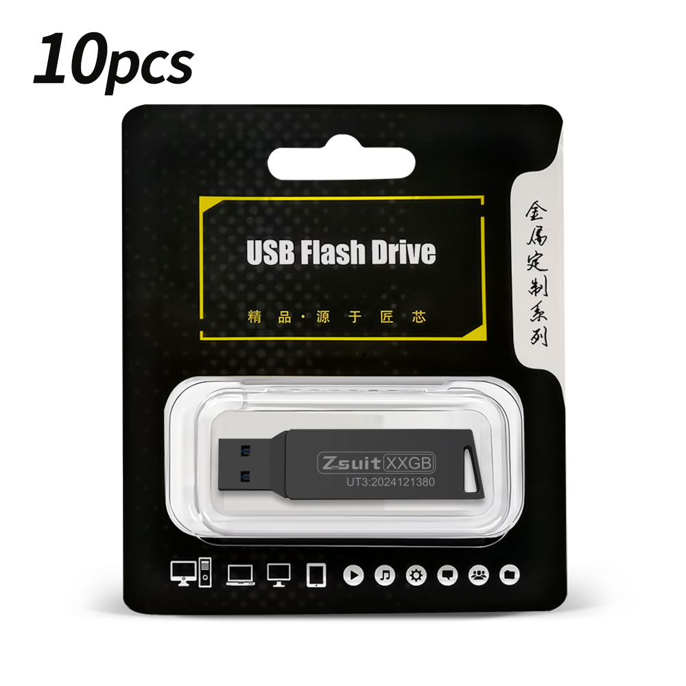 Zsuit 10 pcs/lot OTG 32G USB Flash Drive Metal Memory Stick USB 3.0 Flash Drive 64G 128G 32GB Double C Disk c USB Flash Drive Fr: black / 32GB