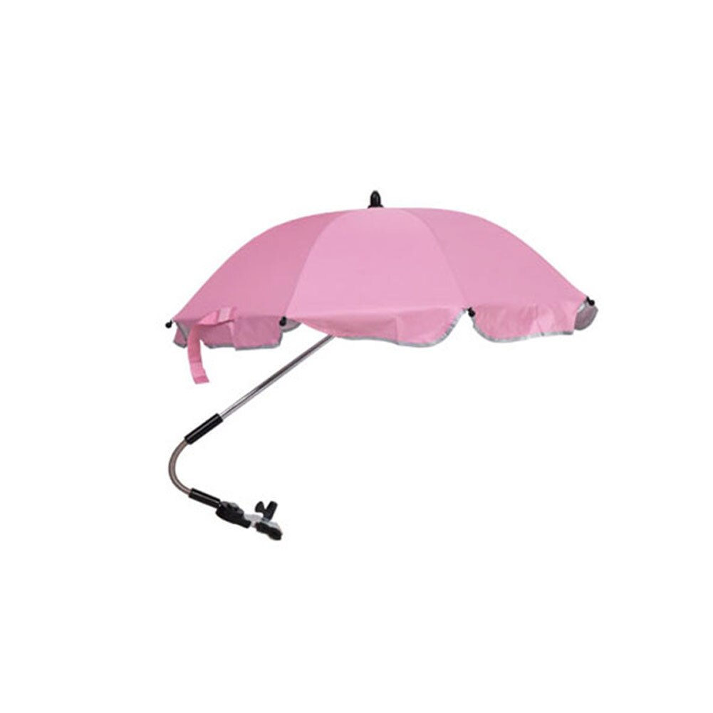 Børn baby parasol klapvogn paraply regnbeskyttelse bærbar parasol extender paraply klapvogn skygge baldakinovertræk: Lyserød