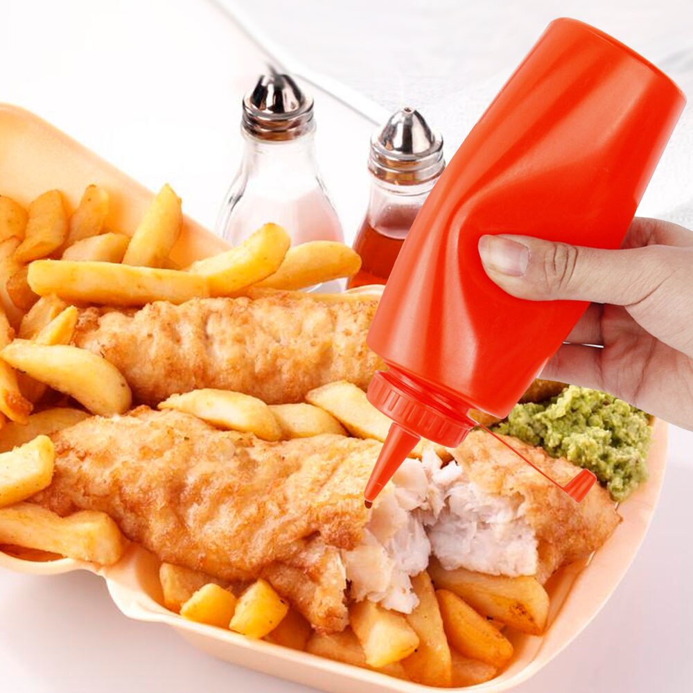 CellDeal 2Pcs Squeeze Flasche Salat Dressing Flasche Würze Spender Sauce Essig Öl Ketchup Menage Bin Tomaten Sauce Flasche