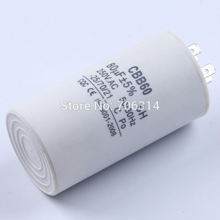 CBB60 250V 80uF running capacitor for electrical machine air conditioners washing machine 4 four pins
