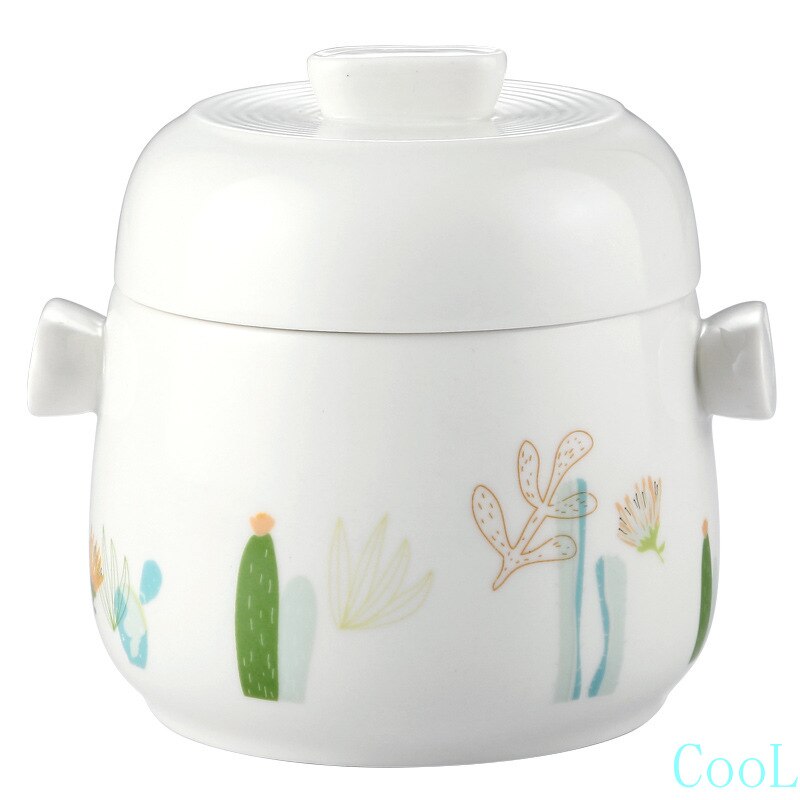 Stew Pot Bowl with Double Lid and Handle Soup Steam Soup Bowl Steaming Cup Meat Beef Egg Ceramic Slow Cooker Large Small