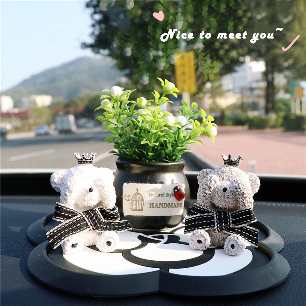 Wnętrze automatyczny wyświetlacz deski rozdzielczej ozdoby miś ornament ekologiczny zapach gipsowy odświeżacz powietrza uchwyt samochodowy widżety