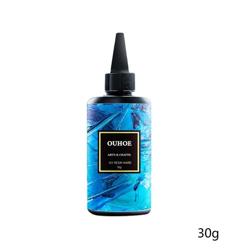 Pegamento duro de resina ultravioleta, 30/100/200g, Gel UV de curado, DIY, fabricación de joyas, accesorios de revestimiento de fundición: 30g