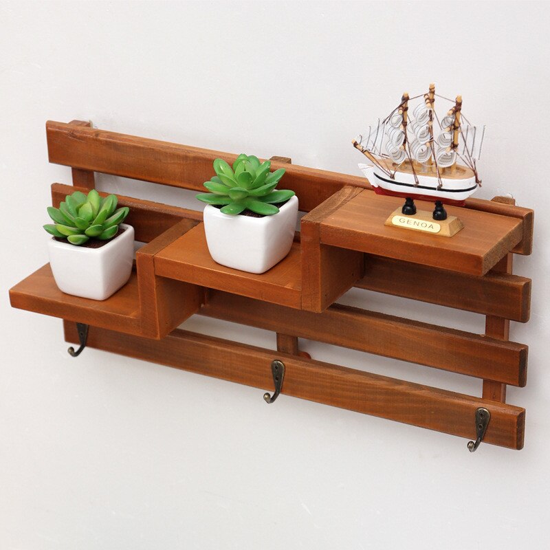 Handmade Wood Boxes Cargo Organizer Storage Box Simple Small Key Hanging Storage Case Phone Racks Wood Shelf Wood Rack Solid W