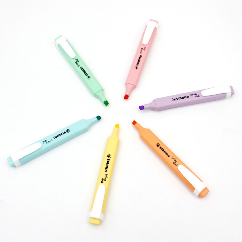 STABILO-rotuladores de colores Pastel Swan Swing, marcador de enfoque con texto único, 6 colores, para la escuela y la Oficina, 275, 1 ud.