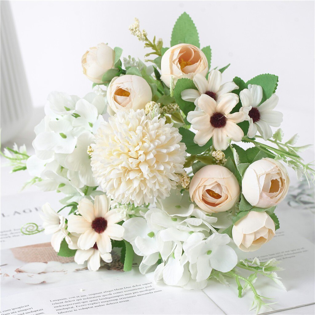 Mooie Kunstmatige Zijden Nep Bloemen Wedding Valentines Boeket Bridal Decor Voor Thuis Tafel Decor Nep Bloemen Hortensia 930: CP