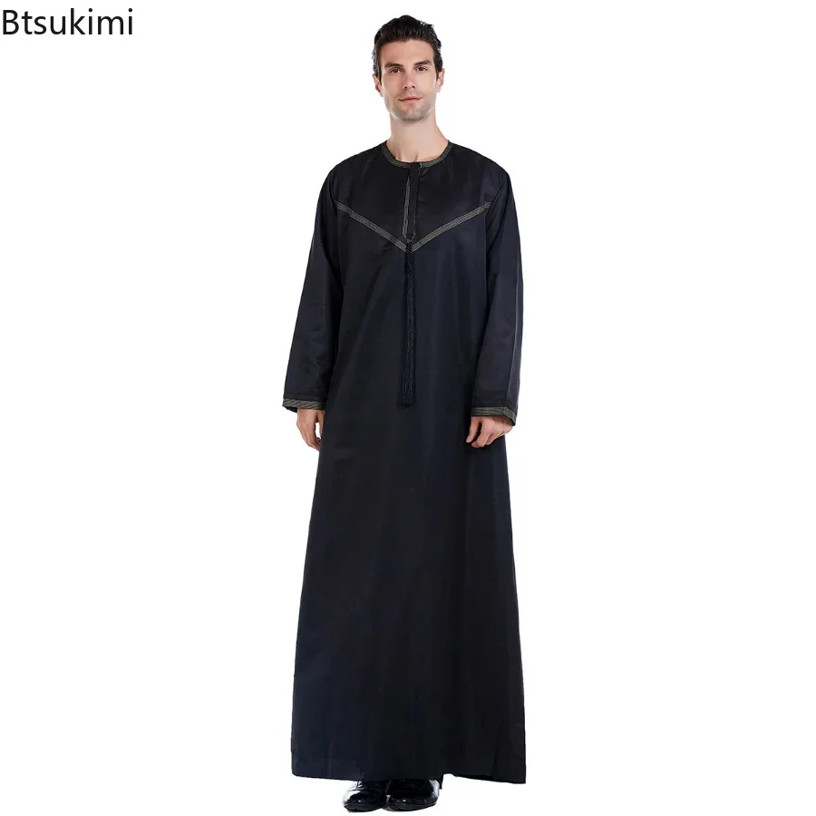 Ramadan Muslimische Männer Kleidung Jubba Thobe Langes Kleid Pakistan Dubai Arabisch Djellaba Kaftan Abaya Islamische Gebet Kleid Gottesdienst