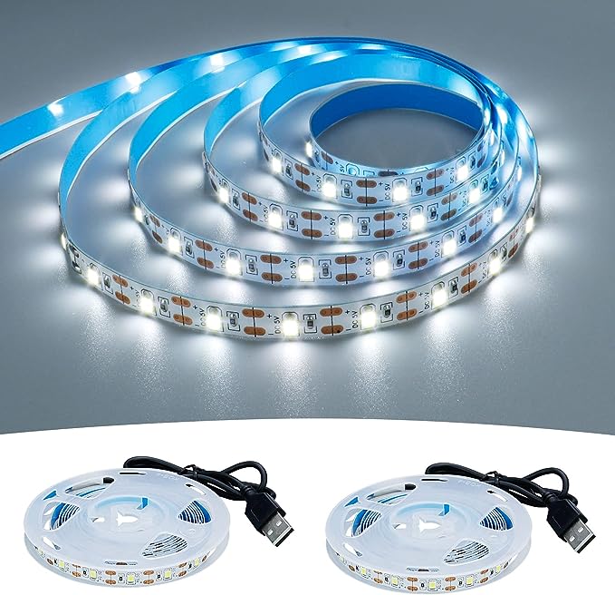 Tiras LED USB de 5V CC 2835, tira de luces LED blancas cálidas, cinta de iluminación de fondo de TV, lámpara de decoración para el hogar, cadena de luces LED de 1 a 5m: De Color2 / 3 m