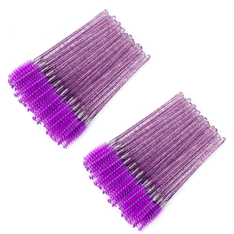 50/100Pcs Eyelash Brushes Reusable Eyebrow Brushes Mascara Wands Applicator Brushes Eyelash Comb Brushes Spoolers Makeup Brush: Gold