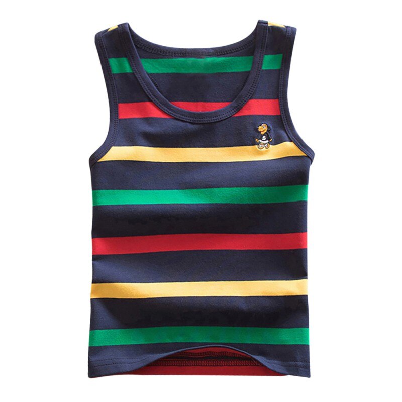 4 rayas niñas niños chaleco tops sin mangas para niña algodón peinado niños chaleco camisolas camisa ropa interior