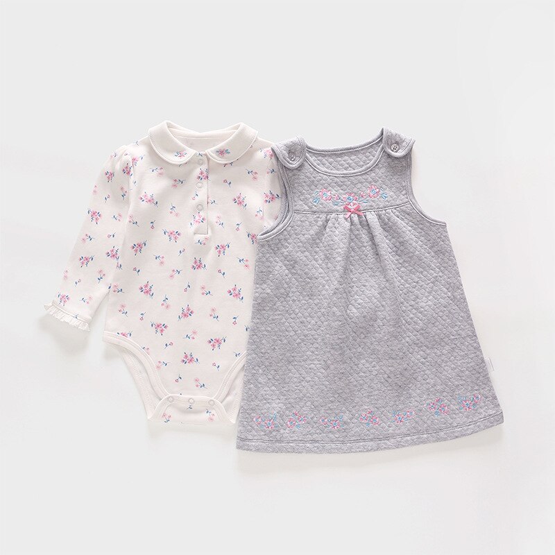 Kseniya crianças 2018 outono novas crianças terno lolita-roupas para recém-nascidos de malha roupas de bebê 2 pçs conjuntos de roupas