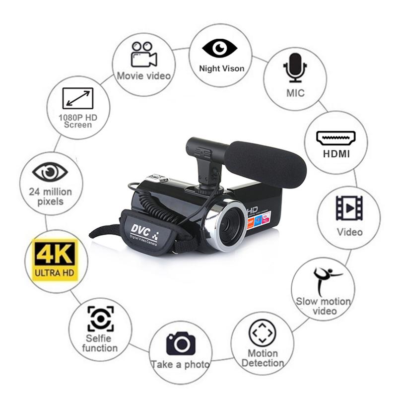 1080P HD Camcorder Video Camera 3.0 Inch LCD Camera 18x Digital Zoom Camera with Microphone