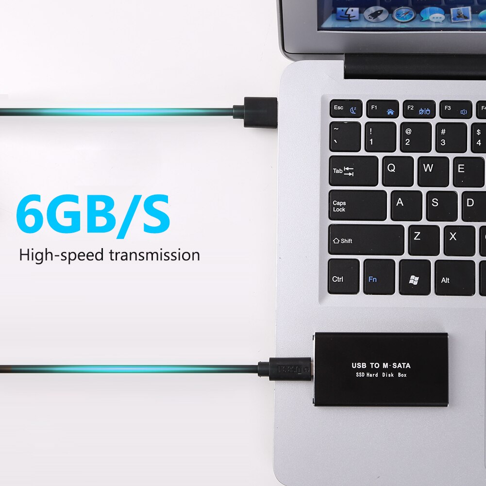 Gudga msata till usb-väska mini sata till usb 3.0 ssd-väska hårddiskhölje aluminium extern låda för bärbar stationär bärbar dator