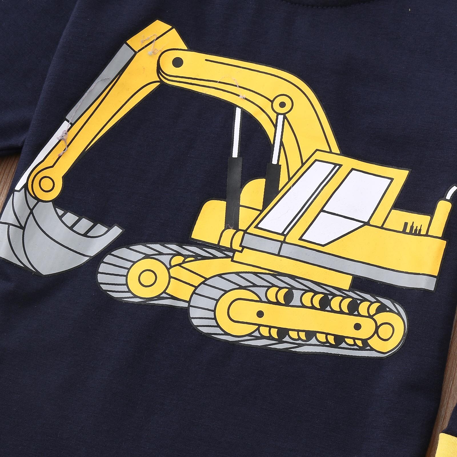 2-8T Kinderen Graafmachine Kleding Jongens Kids O-hals Jongens Lange Mouwen Katoen Blend Auto Gedrukt Tops + Broek pyjama Trui Outfit