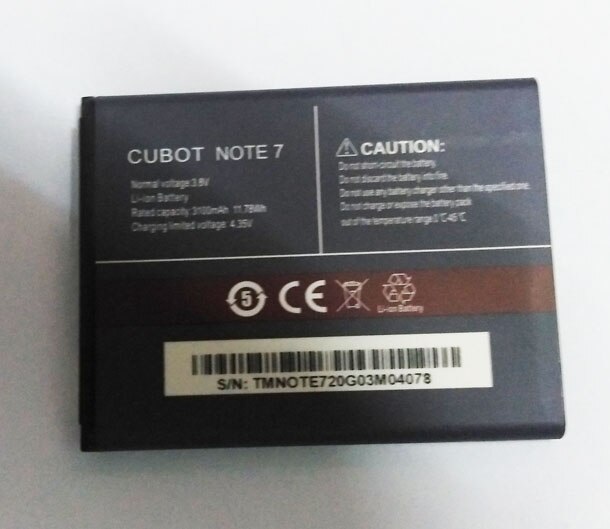 Original cubot nota 7 telefone bateria 3100mah 3.8v para cubot nota 7 smartphone triplo câmera 13mp 4g lte 5.5 Polegada