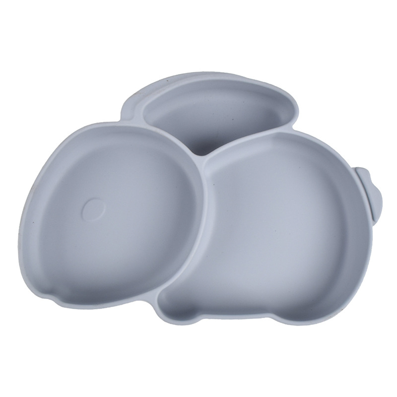 Triplicate Tableware Silicone Dish Service Plate/Tray Suction Baby Dinnerware for Kids Salver Plates Suction Plates for Babies: Y18