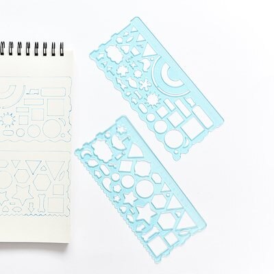 Tabla multiusos para niños con regla de flores, aprendizaje, papelería, suministros de pintura, dibujo, Unisex, Plástico: Azul