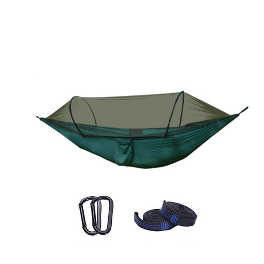 Hangmat Met Anti-Muggen Outdoor Dubbele Nylon Parachute Doek Camping Klamboe Quick Open Hangmat Controle Hangmat Kamp