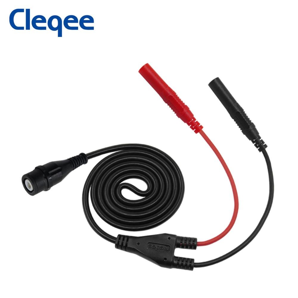 Cleqee P1206 Bnc Stekker Naar 4Mm Rechte Banaanstekkers Coaxiale Kabel Oscilloscoop Test Lead 120Cm