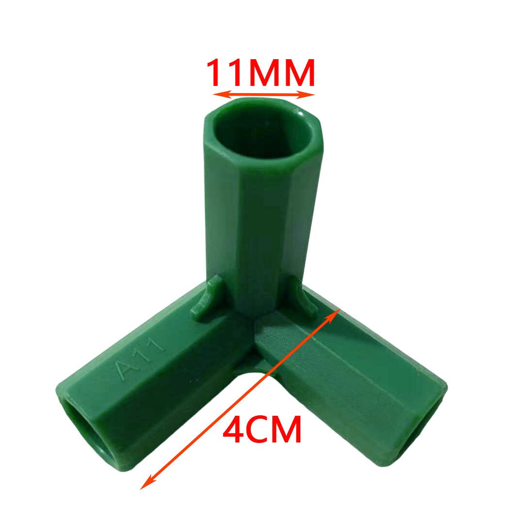 Conector de tubería de 11mm para invernadero, marco de plástico PE, 3 vías, soporte para plantas, bricolaje: 1 Piece      A